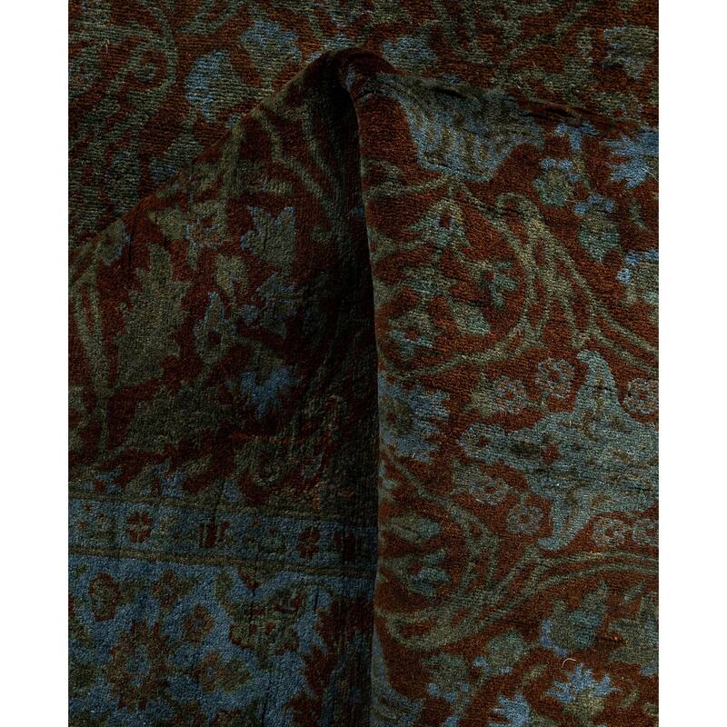 Overdyed One-of-a-Kind Hand-Knotted Runner Rug - Blue - 3' 0" x 7' 8"