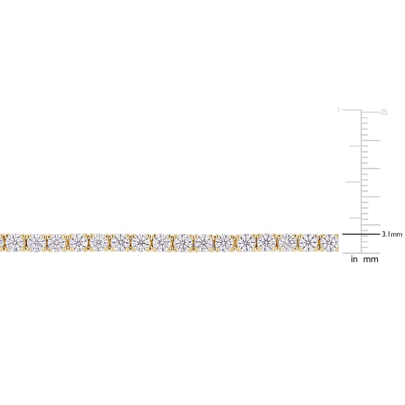 Miadora 5 5/8ct TGW Created Moissanite Tennis Bracelet in Yellow Plated Sterling Silver