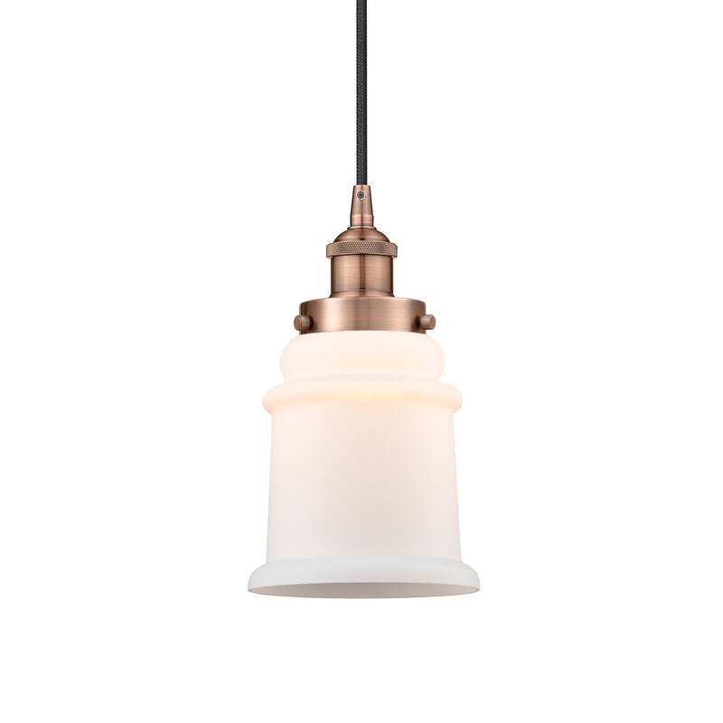 Innovations Lighting 616-1PH-11-6 Canton Pendant Canton 6" Wide Mini - Antique Copper / Matte White