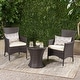 preview thumbnail 1 of 23, Christopher Knight Home 3-Piece Outdoor Wicker Chat Set with Cushions - N/A
