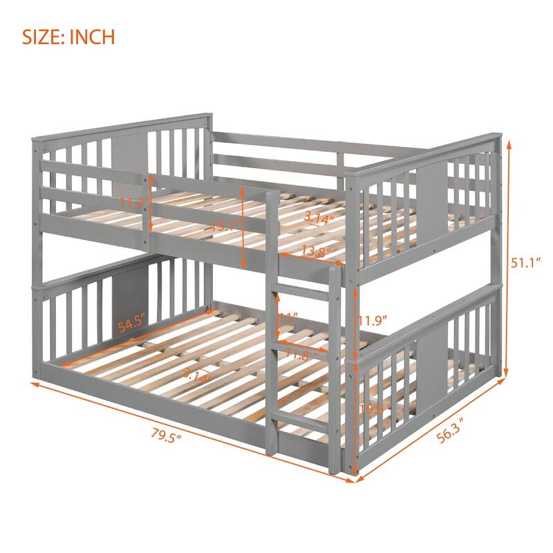 Full Over Full Bunk Bed with Ladder
