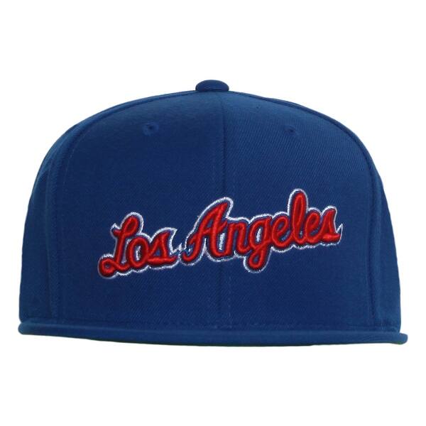 Shop Los Angeles Clippers Font Mitchell Ness Blue Snapback Cap Overstock 16948130