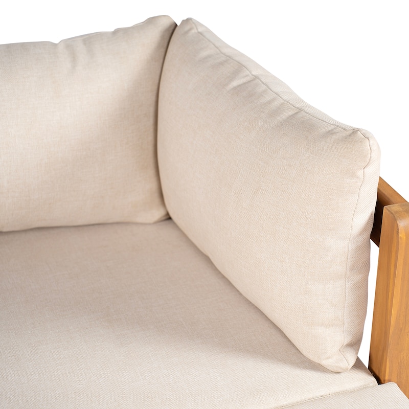 Scott Living Donovan Outdoor Acacia Wood Daybed with Cushion