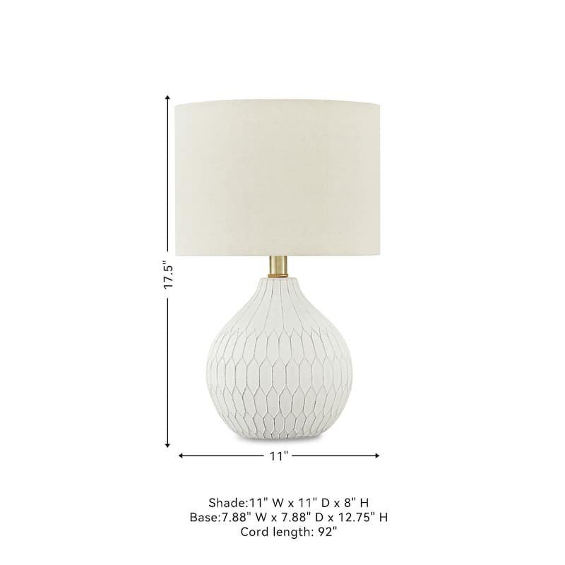 Signature Design by Ashley Wardmont White and Ivory Table Lamp - 17.5 in