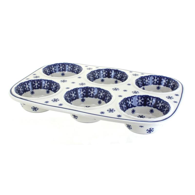 Blue Rose Polish Pottery F093 Manufaktura Muffin Pan
