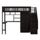 preview thumbnail 6 of 7, Twin Loft Bed with Stairs, Storage, Bookshelf, Desk & Wardrobe