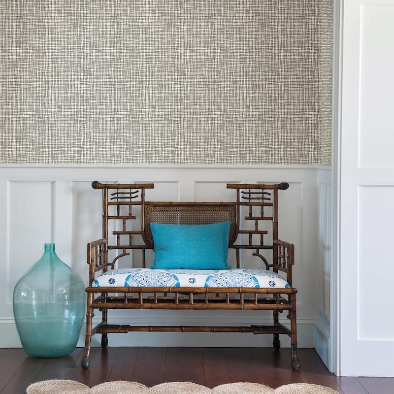 A-Street Prints Shanti Grey Grid Wallpaper