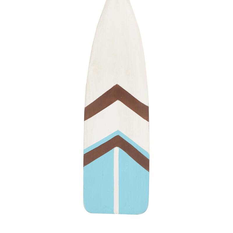 Wood Paddle Novelty Canoe Oar Home Wall Decor with Arrow and Stripe Patterns - Brown or White - Roche River Decor