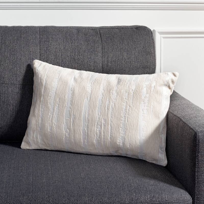 SAFAVIEH Tsunemi Modern Stripe Accent Throw Pillow - Ivory - 12Wx20L