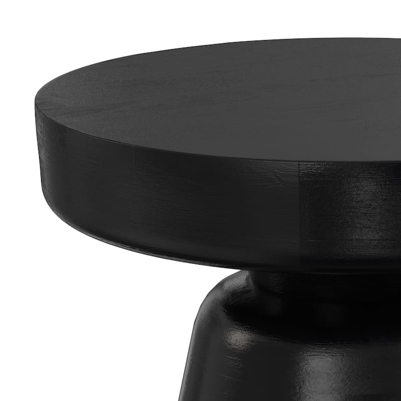 WYNDENHALL Krentz SOLID MANGO WOOD 16 inch Wide Round Contemporary Rustic Accent Table