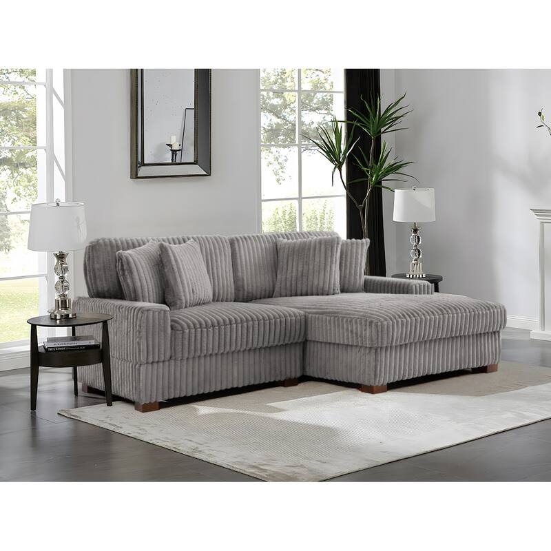 118.4"W Plush Modular Sectional Sofa with Pillows