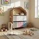 preview thumbnail 6 of 12, Fortune Candy House-Shaped Kids Storage Cabinet with Fabric Bins, Multi-Compartment Toy & Book Organizer, Vertical Design
