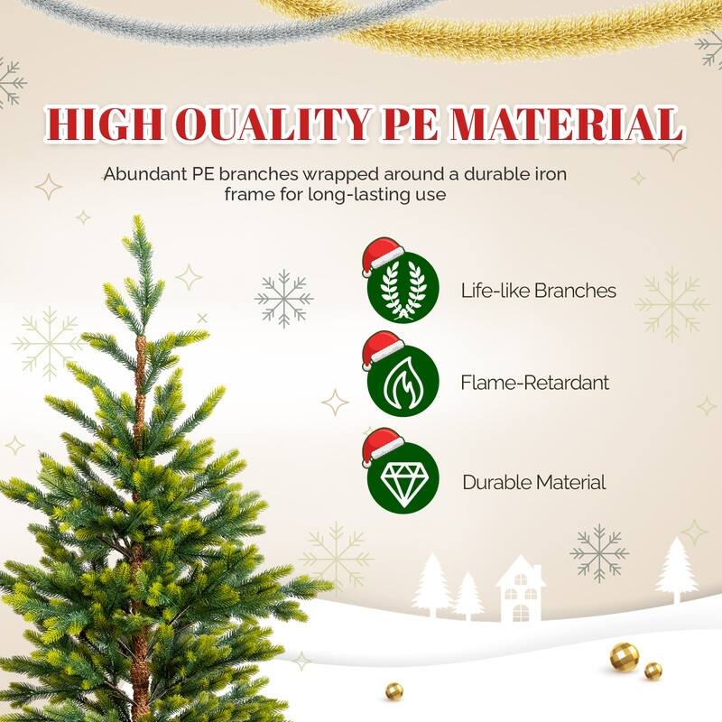 2 Pack 4 FT Dual Tone Artificial Christmas Tree with Pot Stand, Potted Xmas Pine Tree with 119 Branch Tips for Holiday Party