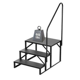 Heavy Duty 3-Step Ladder with Handrail for RV, Camper, SPA, Pool, Porch ...