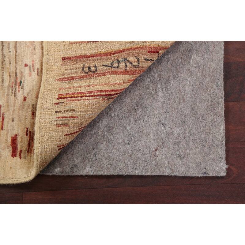 Striped Contemporary Gabbeh Kashkoli Wool Area Rug Hand-knotted Carpet - 2'4" x 4'0"