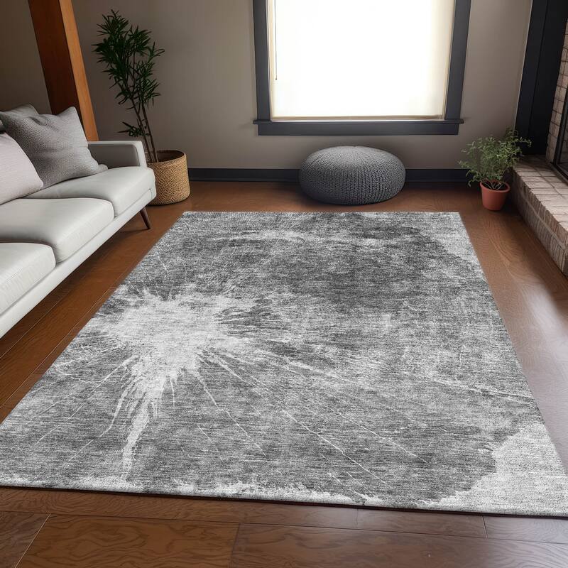 Premium Washable Super Soft Abstract Woodgrain Mayfield Rug - Gray - 9' x 12' - Rectangle