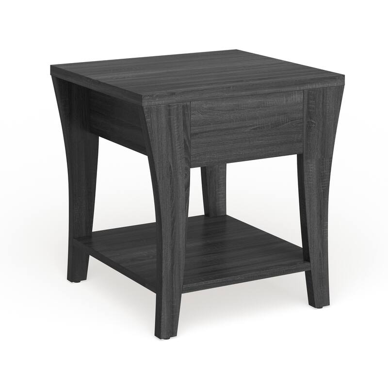 Werc Contemporary Grey 22" Wood 1-Shelf Side Table by Furniture of America