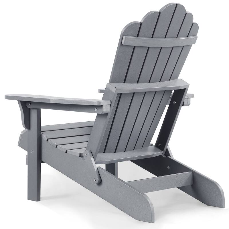 Haven Folding Poly Resin Plastic Adirondack Chair