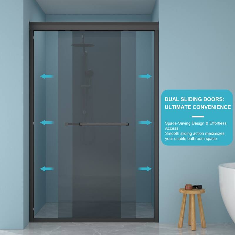 48"W x 76"H Double Sliding Glass Shower Door