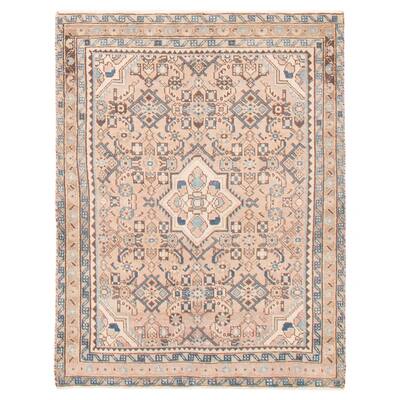 ECARPETGALLERY Hand-knotted Antalya Vintage Beige Wool Rug - 3'9 x 4'11