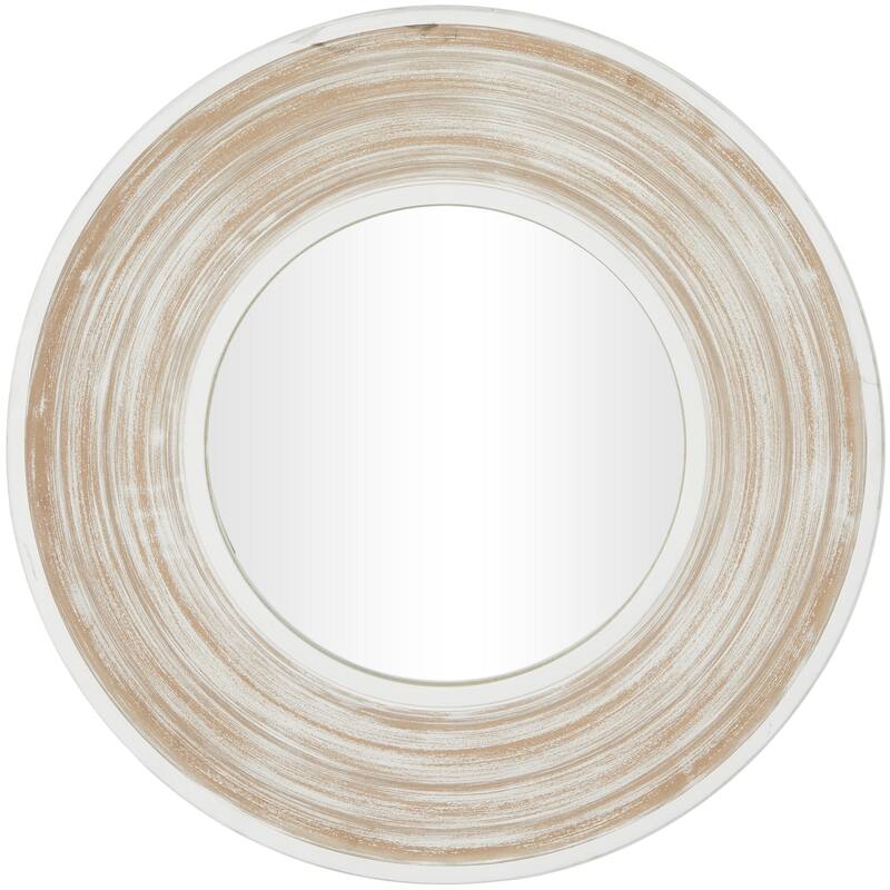 Cream Wooden Room Wall Mirror with White Wash Effect