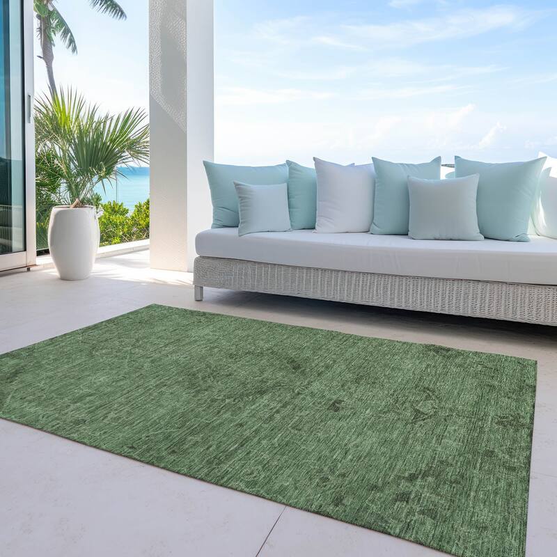Machine Washable Indoor/ Outdoor Vintage Traditional Chantille Rug