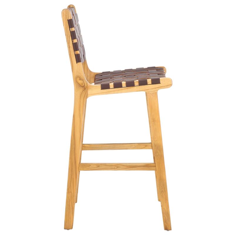 SAFAVIEH Home Adah 27-inch Leather Counter Stool - 20"Wx20"Dx41"H