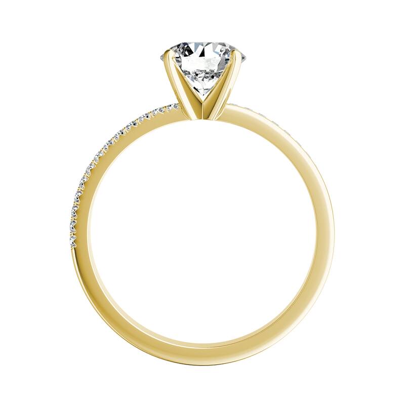 Auriya 1ct Cushion-cut Moissanite and Diamond Engagement Ring 14k Gold 0.12ct TDW