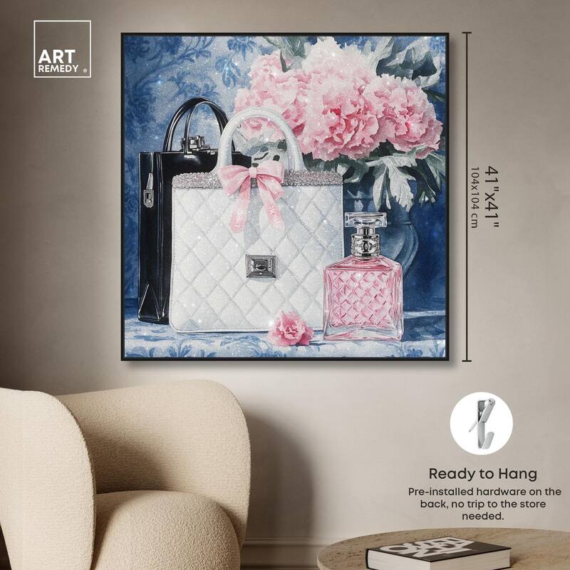 Pink Porcelain Purse and Perfume Canvas by Art Remedy