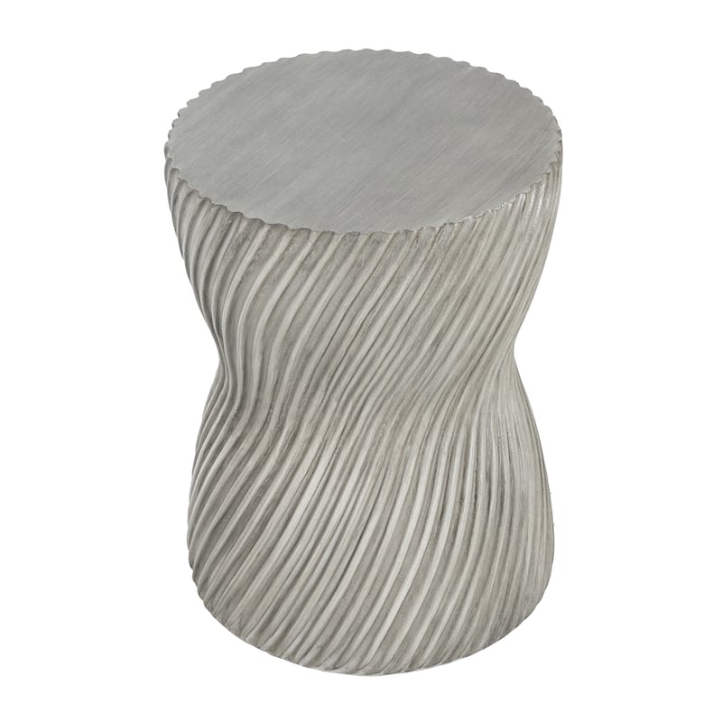 Christopher Knight Home - 13.75" Contemporary MGO Concrete Accent Side Table, Spiral Hourglass Design - Grey
