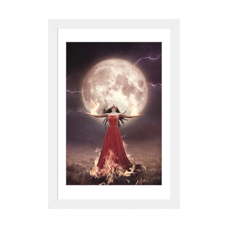 iCanvas "Full Moon In Aries" by Midnight Moon Visuals - White - 24x16x1