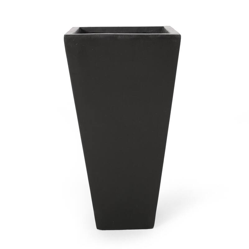 Cast Stone Tapered Planter with Lightweight Concrete Modern Design