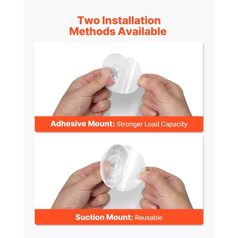 2-Pack Brushed Nickel Stainless Steel Suction Cup Hooks for Bathroom Organizer No Drill Needed - 2.36 x 2.36 x 1.85 in