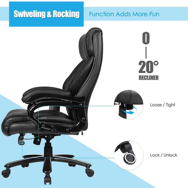 Ergonomic Office Chair Rolling Executive Massage Chair with PU Leather
