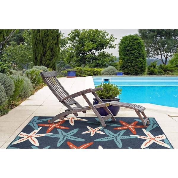Kaleen Amalie 2 x 8 Navy Indoor/Outdoor Coastal Runner Kaleen Amalie 2 x 8 Navy Indoor/Outdoor Coastal Runner