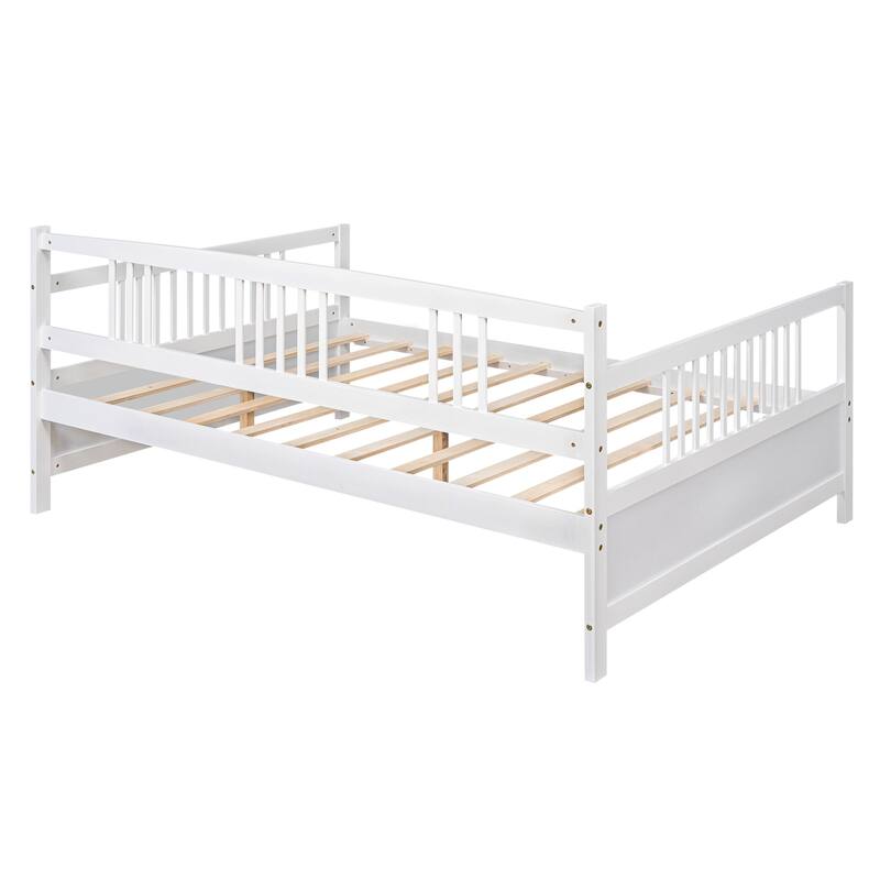 Elegant Full Size Daybed with Storage Space, Multi-Functional Bed/Sofa