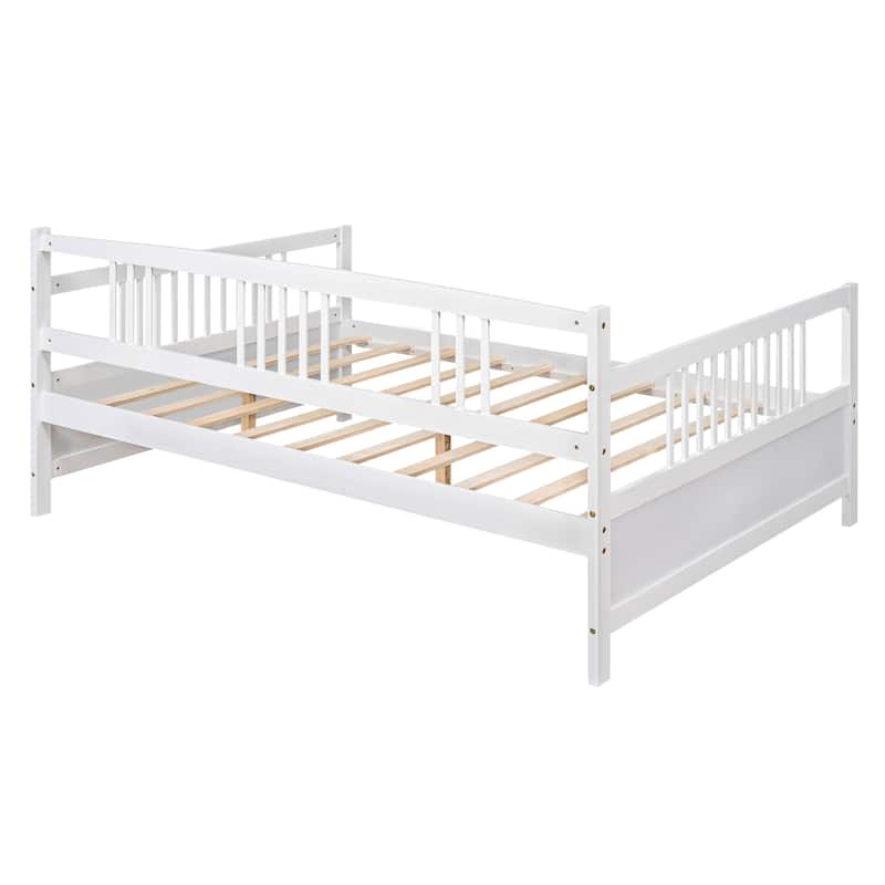 Full Size Classic Solid Wood Daybed: Sturdy Frame, Storage