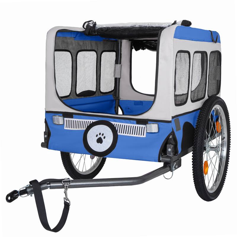 Large Folding Bike Trailer for Dogs, Heavy-Duty Steel Frame, Spacious Design, All-Terrain Cycling, Jogging & Camping Adventure