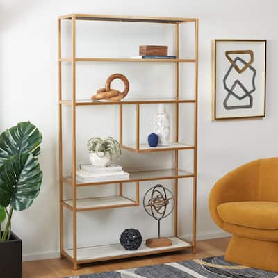 SAFAVIEH Home Collection Roiya 6 Shelf Etagere - 40" W x 13" D x 72" H