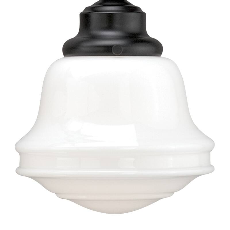 Vaxcel Huntley 4L Oil Rubbed Bronze Schoolhouse Bathroom Vanity Light - 32-in W x 10-in H x 7-in D