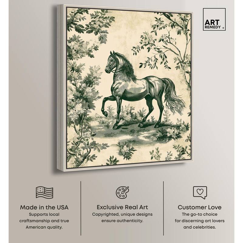 Equestrian Etching Canvas by Art Remedy
