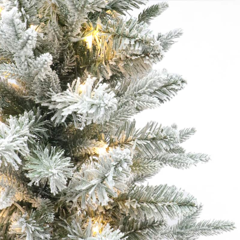 Puleo International Set of 3 Artificial Flocked Spruce Trees in 3', 4', and 5' with Burlap Base