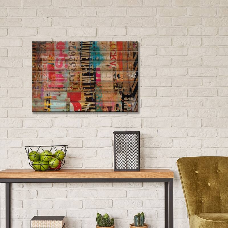 Metro Mix 21 I Print On Wood by Erin Ashley - Multi-Color