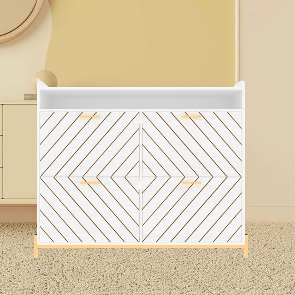 Stylish Shoe Rack Storage Cabinet with Hidden Storage and Space-Saving Flip Drawers, for Entryway, Hallway and Porch Organize