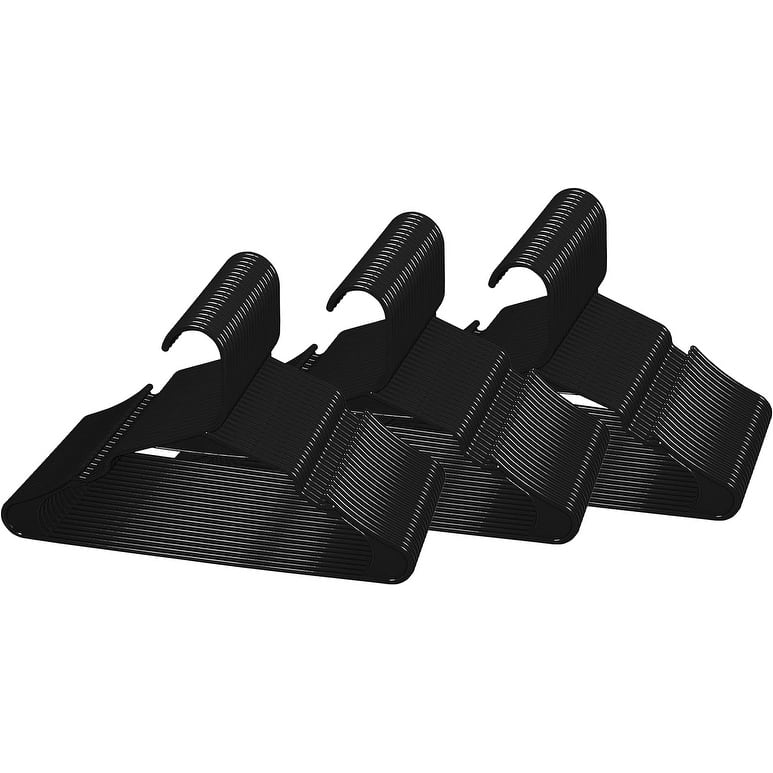 Royale Plastic Hangers For Clothes - Ideal For Everyday Standard Use - Black - Pack of 60