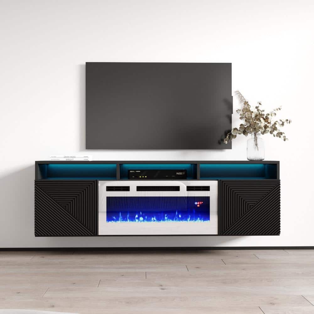 Giza WH-EF Wall Mounted Electric Fireplace Modern 63" TV Stand