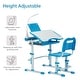 preview thumbnail 22 of 25, Ukuowu Height Adjustable Child's School Study Kids Desk and Chair Set with Tilt Desktop, LED Light, Storage Drawer, Book Stand
