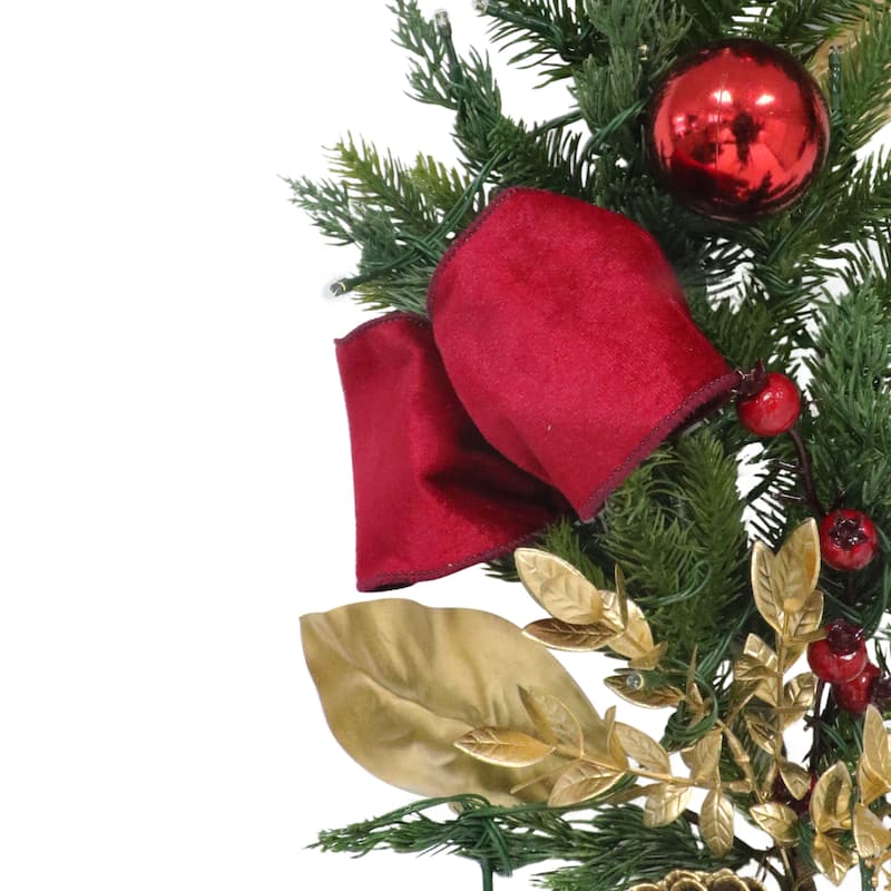 Puleo International 6' x 10" Pre-Lit Battery-Operated Adorned Garland