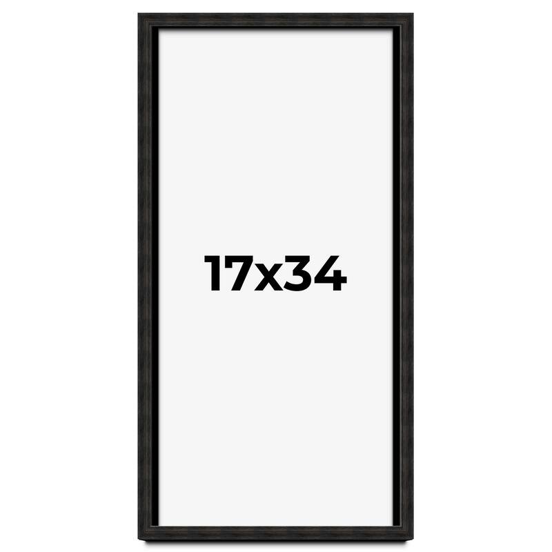 17x34 Shadow Box Black Rustic Barnwood Display Frame | 1.125 Inch