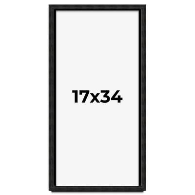 17x34 Shadow Box Black Rustic Barnwood Display Frame | 1.125 Inch